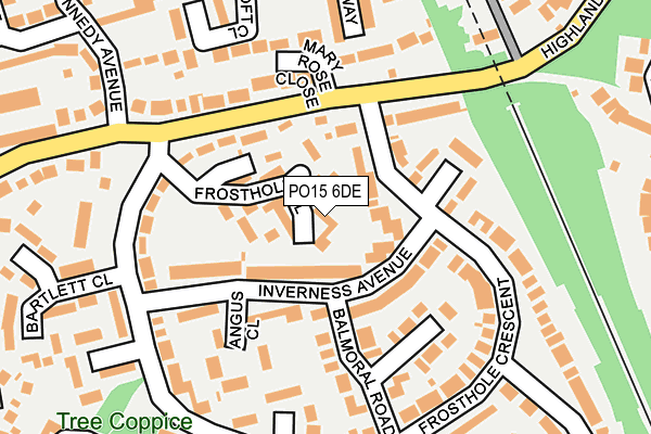 PO15 6DE map - OS OpenMap – Local (Ordnance Survey)