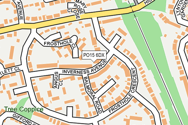 PO15 6DX map - OS OpenMap – Local (Ordnance Survey)