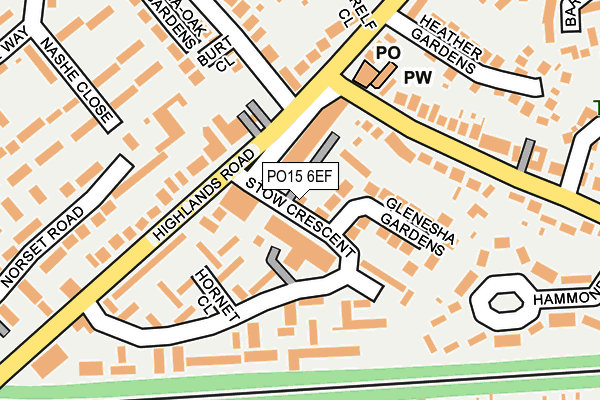 PO15 6EF map - OS OpenMap – Local (Ordnance Survey)