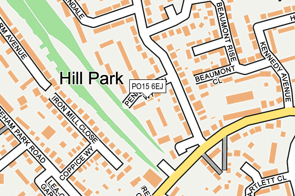 PO15 6EJ map - OS OpenMap – Local (Ordnance Survey)