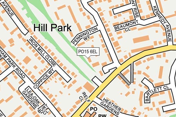 PO15 6EL map - OS OpenMap – Local (Ordnance Survey)