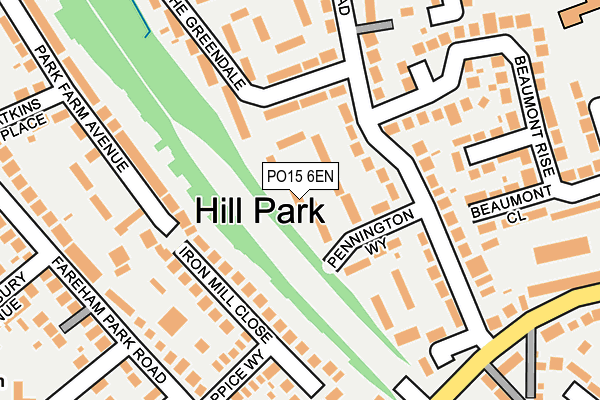 PO15 6EN map - OS OpenMap – Local (Ordnance Survey)