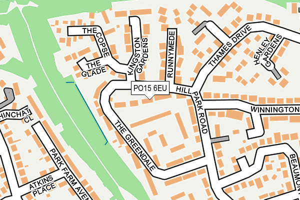 PO15 6EU map - OS OpenMap – Local (Ordnance Survey)