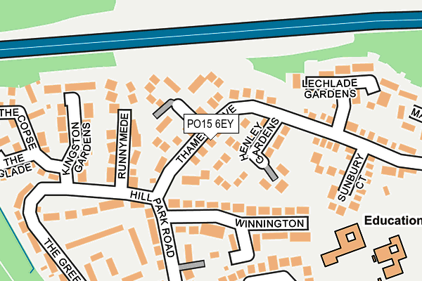 PO15 6EY map - OS OpenMap – Local (Ordnance Survey)