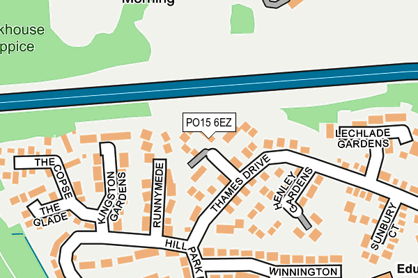 PO15 6EZ map - OS OpenMap – Local (Ordnance Survey)