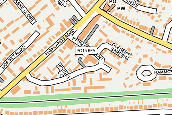 PO15 6FA map - OS OpenMap – Local (Ordnance Survey)