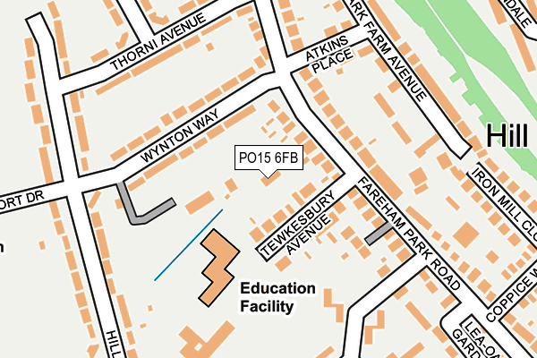 PO15 6FB map - OS OpenMap – Local (Ordnance Survey)