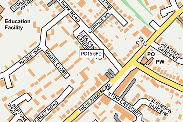 PO15 6FD map - OS OpenMap – Local (Ordnance Survey)