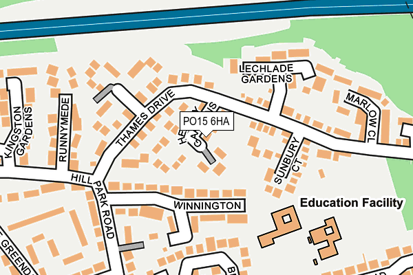 PO15 6HA map - OS OpenMap – Local (Ordnance Survey)