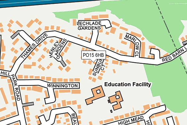 PO15 6HB map - OS OpenMap – Local (Ordnance Survey)