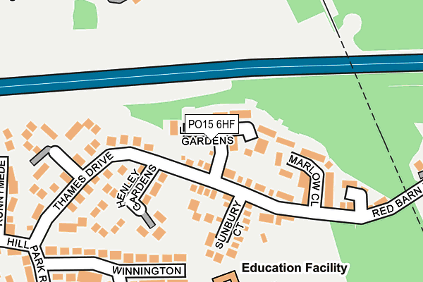 PO15 6HF map - OS OpenMap – Local (Ordnance Survey)