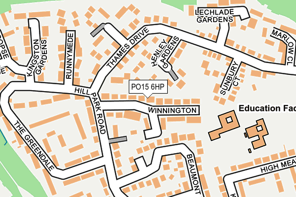 PO15 6HP map - OS OpenMap – Local (Ordnance Survey)