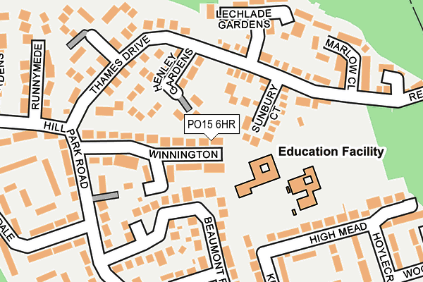 PO15 6HR map - OS OpenMap – Local (Ordnance Survey)