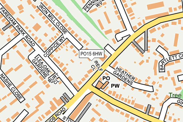 PO15 6HW map - OS OpenMap – Local (Ordnance Survey)