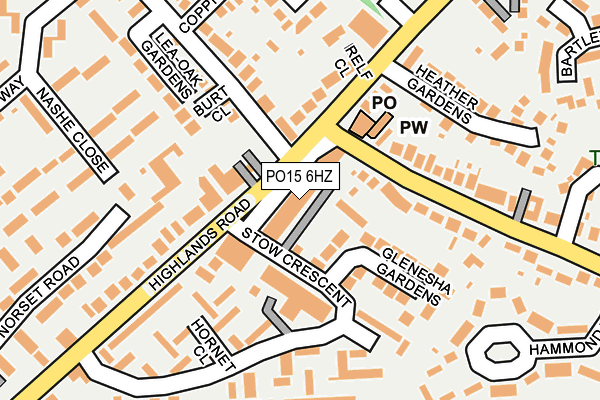 PO15 6HZ map - OS OpenMap – Local (Ordnance Survey)