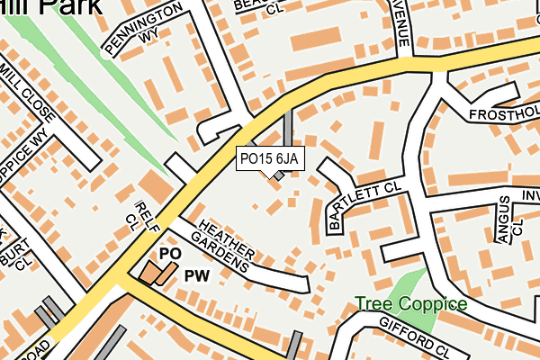 PO15 6JA map - OS OpenMap – Local (Ordnance Survey)