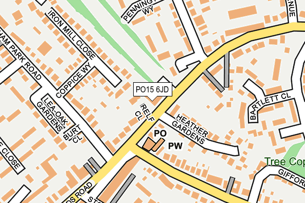 PO15 6JD map - OS OpenMap – Local (Ordnance Survey)