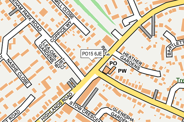 PO15 6JE map - OS OpenMap – Local (Ordnance Survey)