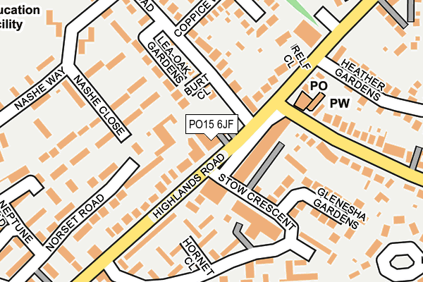 PO15 6JF map - OS OpenMap – Local (Ordnance Survey)