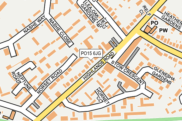 PO15 6JG map - OS OpenMap – Local (Ordnance Survey)
