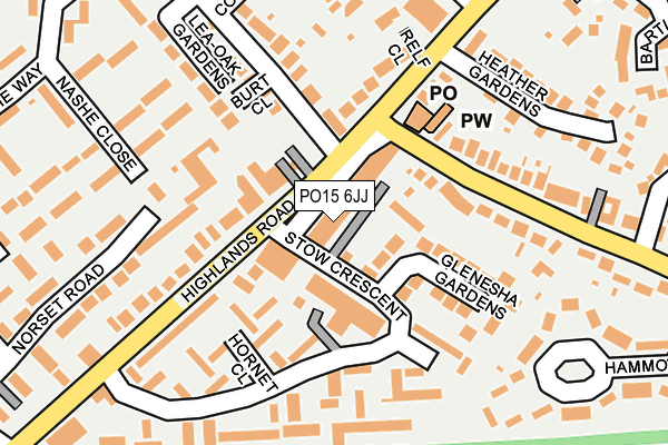 PO15 6JJ map - OS OpenMap – Local (Ordnance Survey)