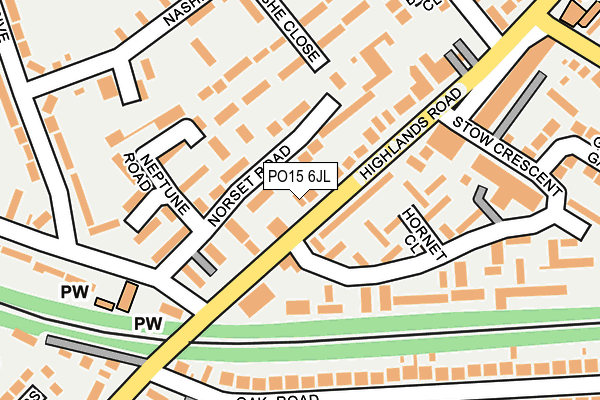 PO15 6JL map - OS OpenMap – Local (Ordnance Survey)