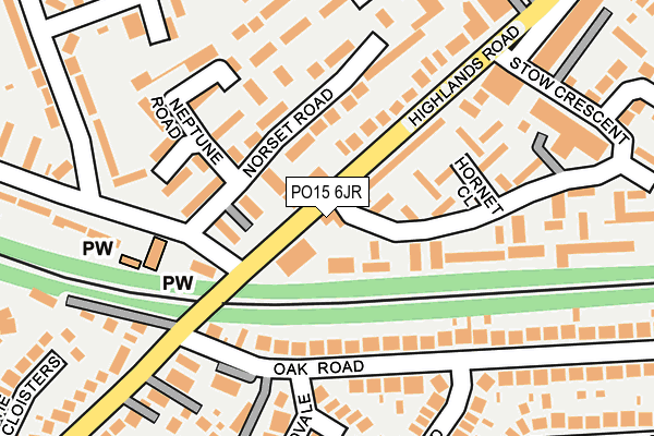 PO15 6JR map - OS OpenMap – Local (Ordnance Survey)