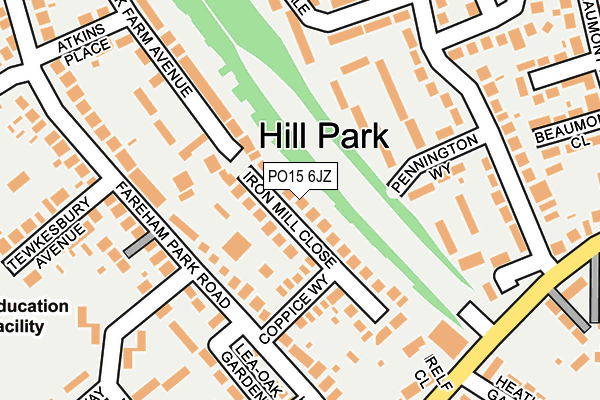 PO15 6JZ map - OS OpenMap – Local (Ordnance Survey)