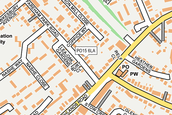 PO15 6LA map - OS OpenMap – Local (Ordnance Survey)