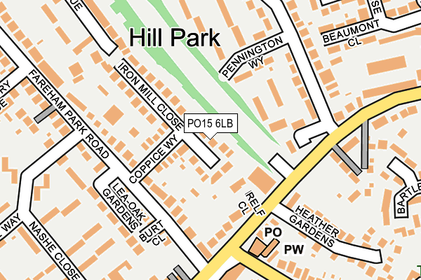 PO15 6LB map - OS OpenMap – Local (Ordnance Survey)