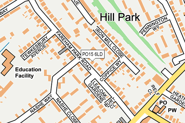 PO15 6LD map - OS OpenMap – Local (Ordnance Survey)