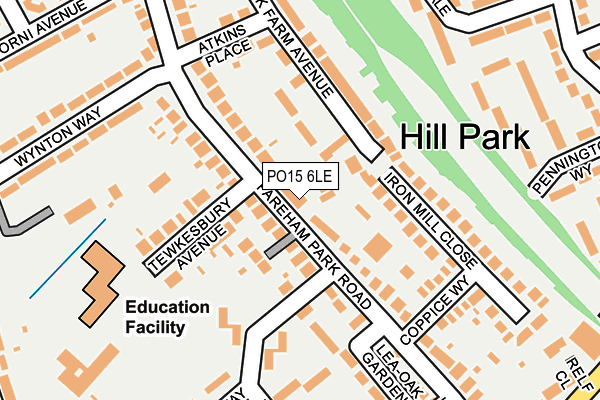 PO15 6LE map - OS OpenMap – Local (Ordnance Survey)