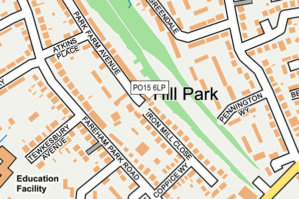 PO15 6LP map - OS OpenMap – Local (Ordnance Survey)