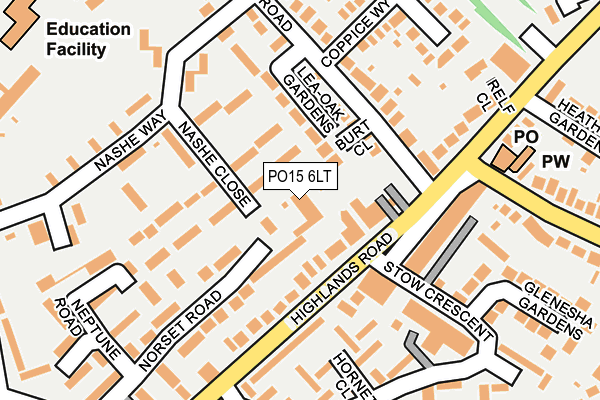 PO15 6LT map - OS OpenMap – Local (Ordnance Survey)