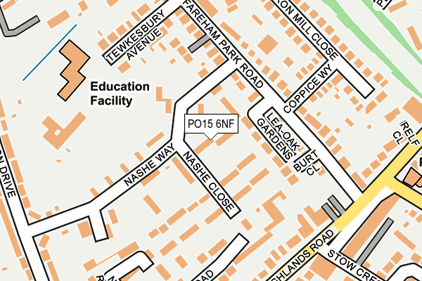 PO15 6NF map - OS OpenMap – Local (Ordnance Survey)