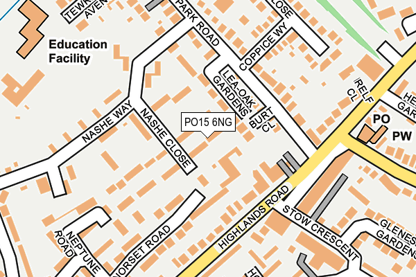 PO15 6NG map - OS OpenMap – Local (Ordnance Survey)