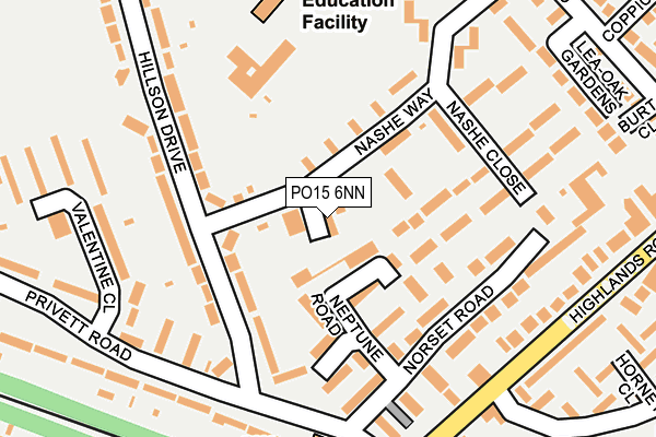 PO15 6NN map - OS OpenMap – Local (Ordnance Survey)