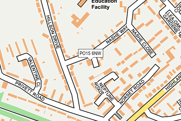 PO15 6NW map - OS OpenMap – Local (Ordnance Survey)