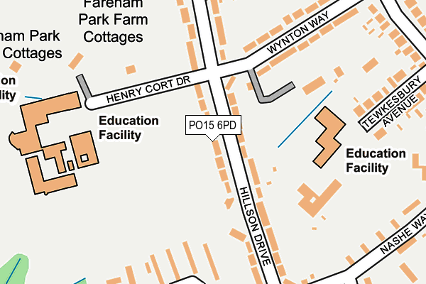 PO15 6PD map - OS OpenMap – Local (Ordnance Survey)