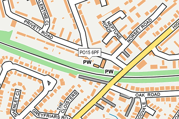 PO15 6PF map - OS OpenMap – Local (Ordnance Survey)
