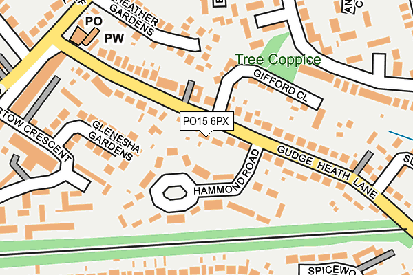 PO15 6PX map - OS OpenMap – Local (Ordnance Survey)