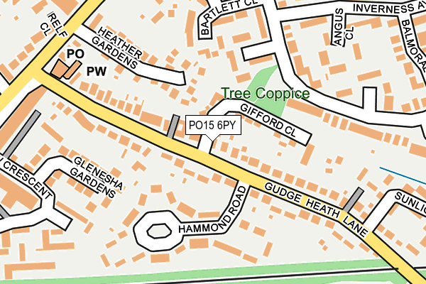 PO15 6PY map - OS OpenMap – Local (Ordnance Survey)