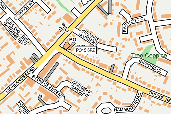 PO15 6PZ map - OS OpenMap – Local (Ordnance Survey)