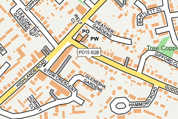 PO15 6QB map - OS OpenMap – Local (Ordnance Survey)