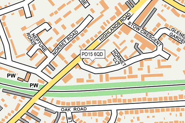 PO15 6QD map - OS OpenMap – Local (Ordnance Survey)
