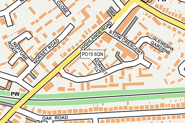 PO15 6QN map - OS OpenMap – Local (Ordnance Survey)