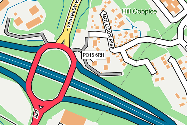 PO15 6RH map - OS OpenMap – Local (Ordnance Survey)