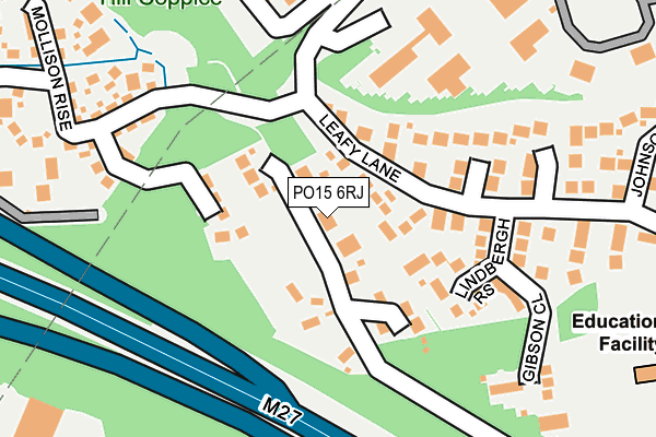 PO15 6RJ map - OS OpenMap – Local (Ordnance Survey)