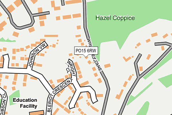 PO15 6RW map - OS OpenMap – Local (Ordnance Survey)