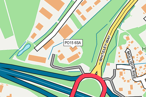 PO15 6SA map - OS OpenMap – Local (Ordnance Survey)